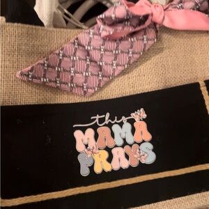 Pink and Black Tote Bag